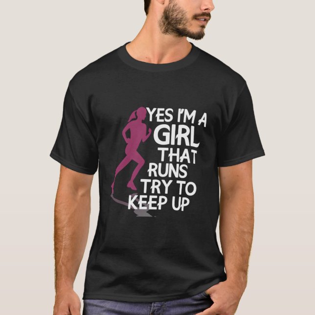 T-shirt Exécuter Le Devis Oui Je Suis Un T Exécuter Essaye (Devant)