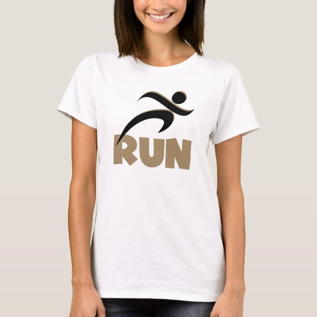 T-shirt EXÉCUTER L'EXÉCUTION D'UN Tan Fitness (Devant)