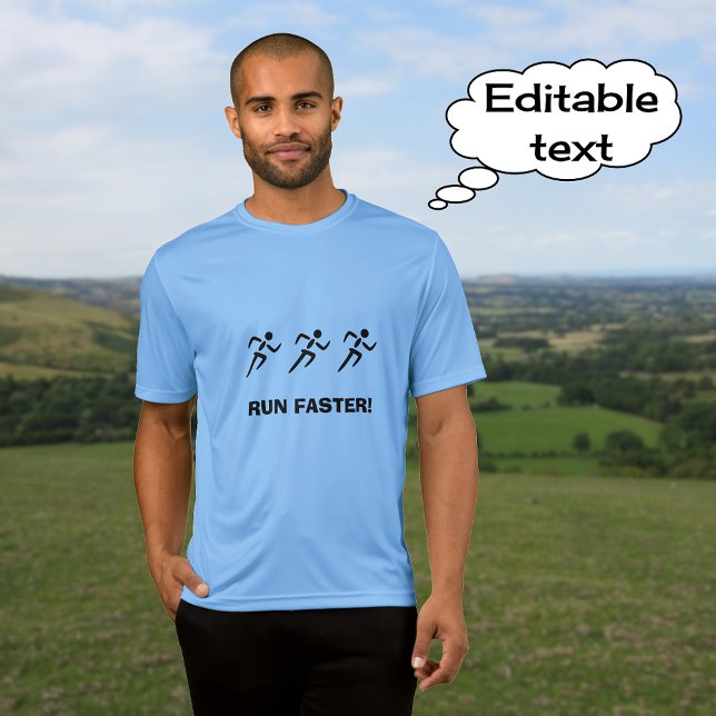 T-shirt Exécuter plus rapidement trois coureurs motivants ('Carolina' blue)