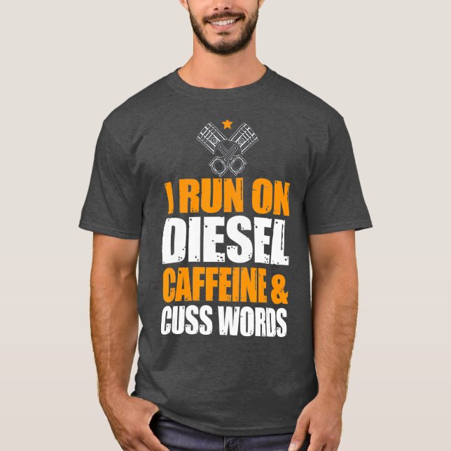 T-shirt Exécuter Sur Diesel Caffeine Cuss Mots urbo Diesel (Devant)