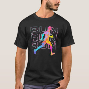 T-shirt Exécutez Artsy Runner Fun Pour Marathon Track Runn
