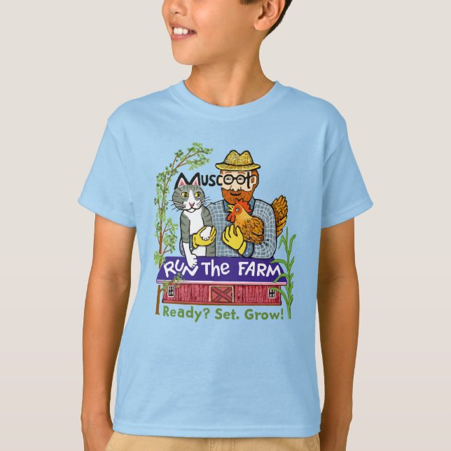 T-shirt Exécutez le design de la ferme "Prêt, partez, gran (Devant)