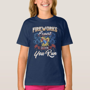 T-shirt Exécution de Fireworks Expert si j'exécute 4 juill