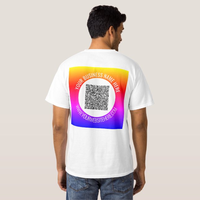 T-shirt exemple avec code QR de votre entreprise p (Dos entier)