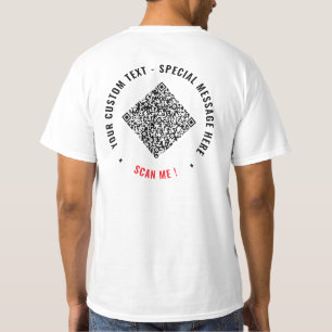 T-shirt exemple avec code QR personnalisé Texte pe