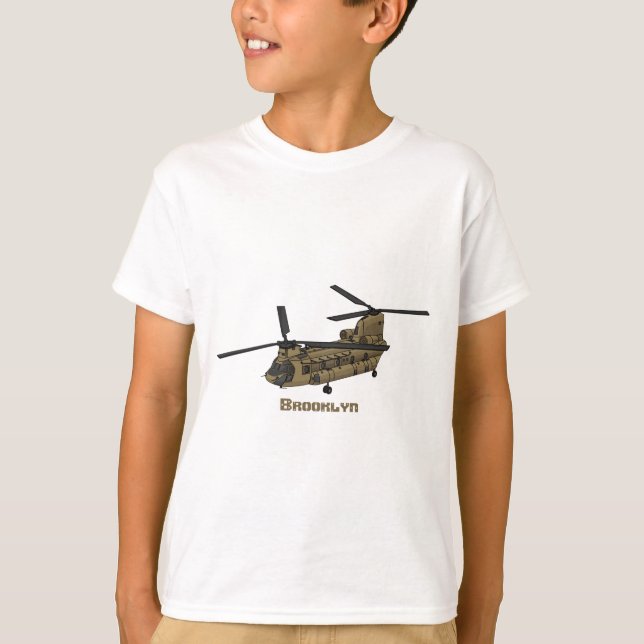 T-shirt Exemple d'hélicoptère militaire Chinook (Devant)