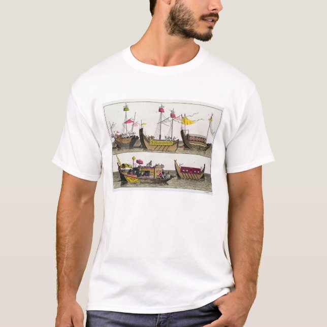 T-shirt Exemples des bateaux chinois, illustration de 'Le (Devant)