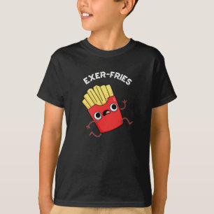 T-shirt Exer frites Funny Fries Puns Dark BG