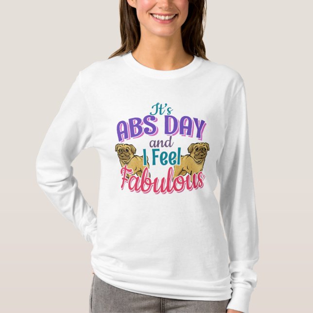 T-shirt Exercice Abs Day Core - Amoureux des chiens Carlin (Devant)