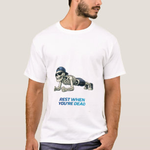 T-shirt Exercice de planche de squelette Design de fitness