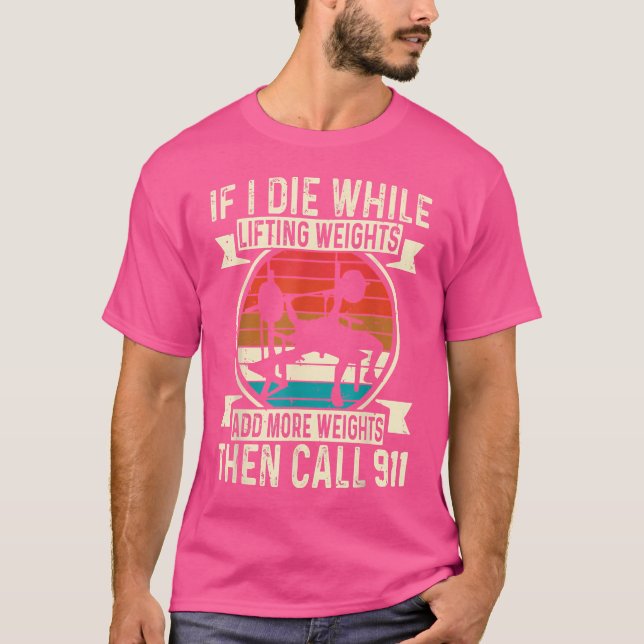 T-shirt Exercice d'haltère Barbell Gym Machine I Ajouter M (Devant)