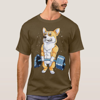 T-shirt Exercice d'haltérophilie Corgi pour Hommes Femmes