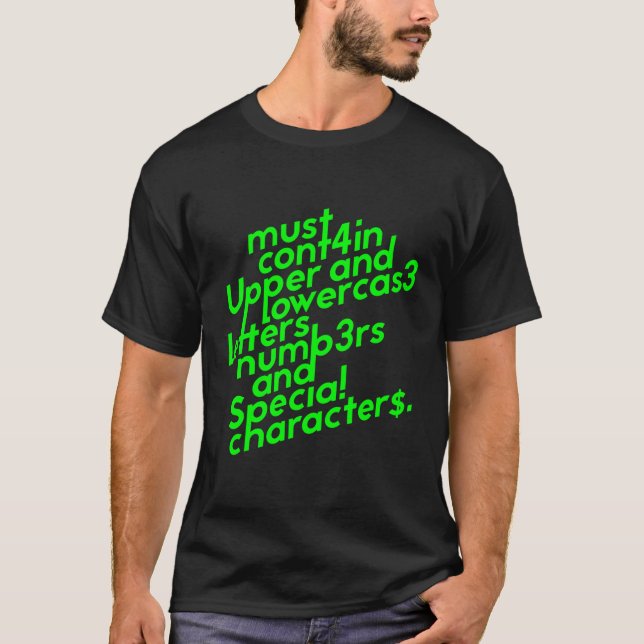 T-shirt Exigences relatives au mot de passe (Devant)