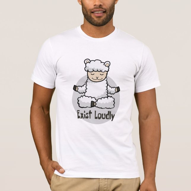 T-shirt Existe bruyamment Kawaii moutons blancs faisant un (Devant)