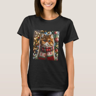T-shirt Exotic Shorthair Noël Chat Tee Feline Vêtements