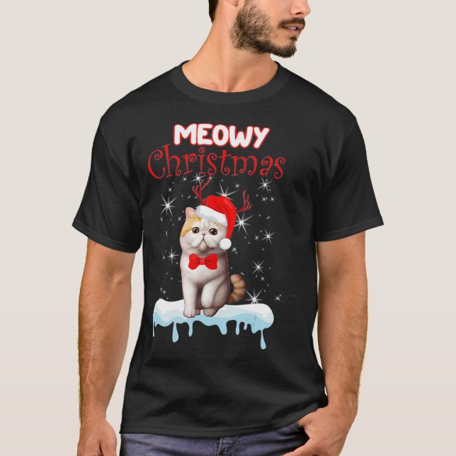 T-shirt Exotic Shorthair Noël mignonne Cat Tree présente  (Devant)