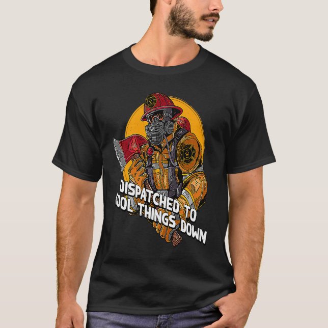 T-shirt Expédié à des objets Cool à bas pompier pompier (Devant)