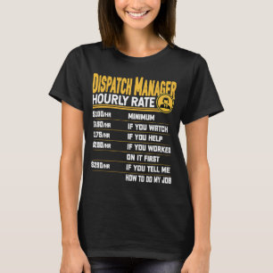 T-shirt Expéditeur de taux horaire du gestionnaire d'affec