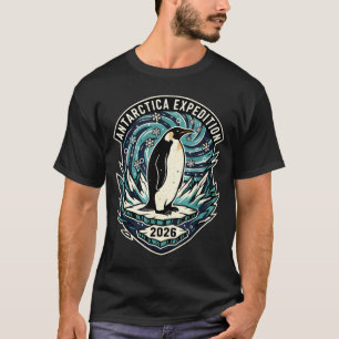 T-shirt Expédition Antarctique 2026 Retro Souvenir Manchot