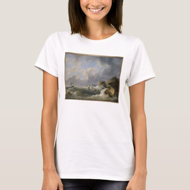 T-shirt Expédition d'une ligne côtière dans une mer agitée (Devant)
