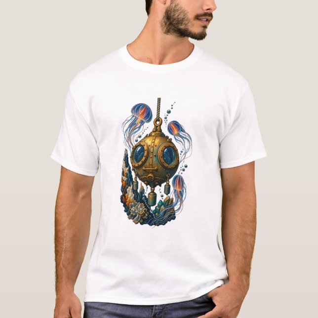 T-Shirt Expédition Rétro Bathysphère Abyssale (Devant)