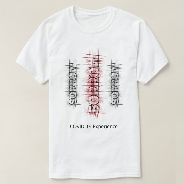 T-shirt Expérience COVID-19, Virus de tristesse Noir Rouge (Design devant)
