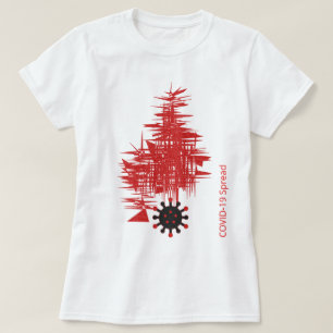 T-shirt Expérience COVID-19, Virus rouge noir se propager 