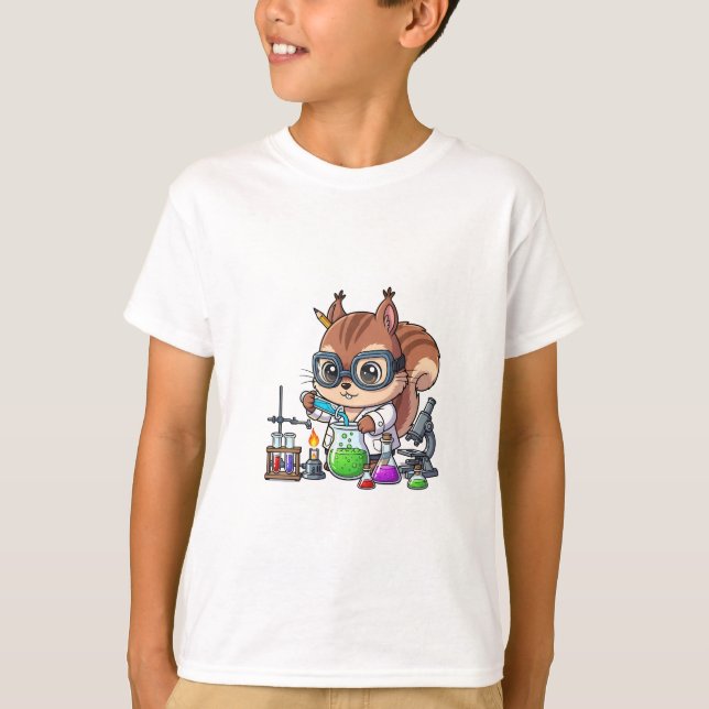 T-shirt Expérience de laboratoire de scientifique écureuil (Devant)