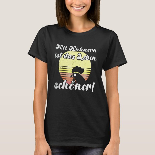 T-shirt Expérience de poulet de coucher de soleil de poule (Devant)