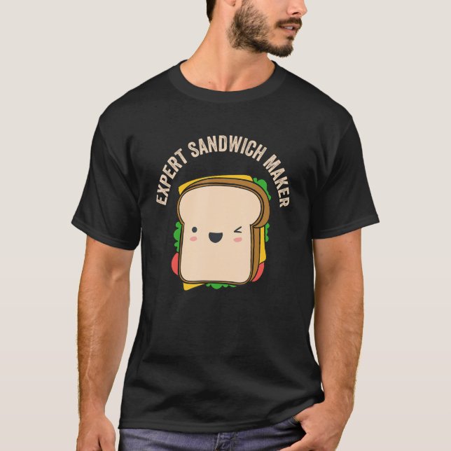 T-shirt Expert de la fabrication de sandwichs amateur de h (Devant)