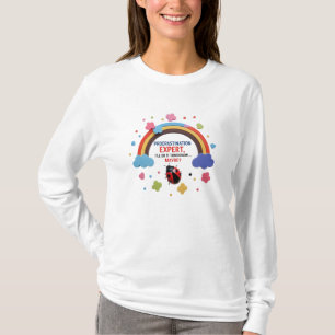 T-shirt Expert de la procrastination, mignon et en retard