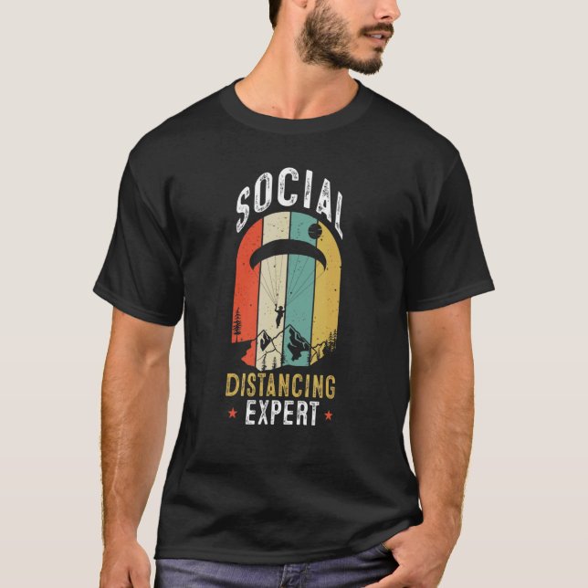 T-shirt Expert Distances Sociales Parapente Paraglider Vi (Devant)