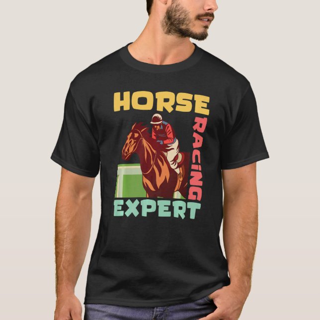 T-shirt Expert en courses de chevaux Cavalier à cheval Amo (Devant)