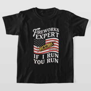 T-shirt Expert en feux d'artifice Si je cours vous courez
