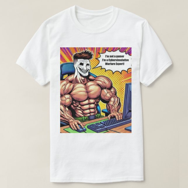 T-shirt expert en guerre cybersimulée (Design devant)