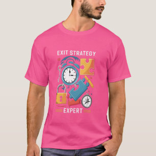 T-shirt Expert en stratégie de sortie Jeu de sortie Escape