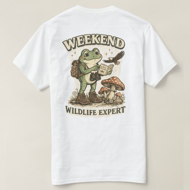T-shirt Expert Faune de Week-end Grenouille Rétro Mignonne (Design dos)