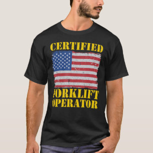 T-shirt Exploitant de chariots élévateurs à drapeau améric