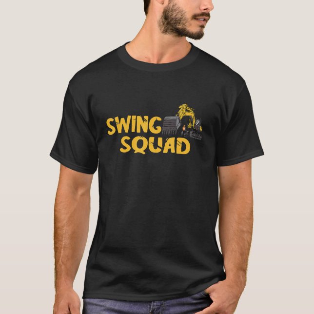 T-shirt Exploitant de l'excavateur W du chantier de constr (Devant)