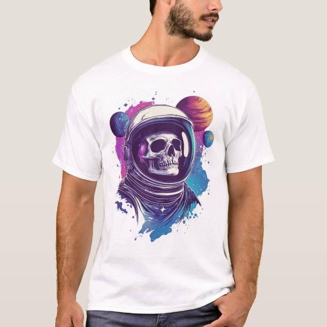 T-shirt Explorateur Astronaute Crâne (Devant)