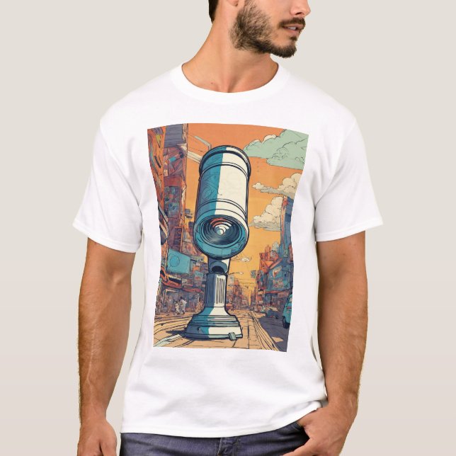 T-shirt Explorateur cosmique : télescope vidéo (Devant)