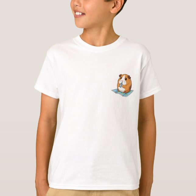 T-shirt Explorateur de cochons d'Inde avec carte pour enfa (Devant)