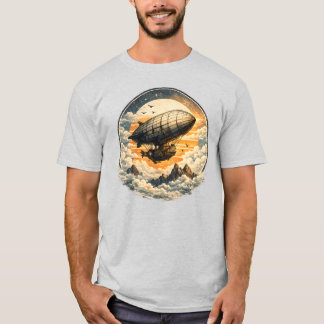 T-shirt Explorateur de dirigeable rétro Vintage Steampunk