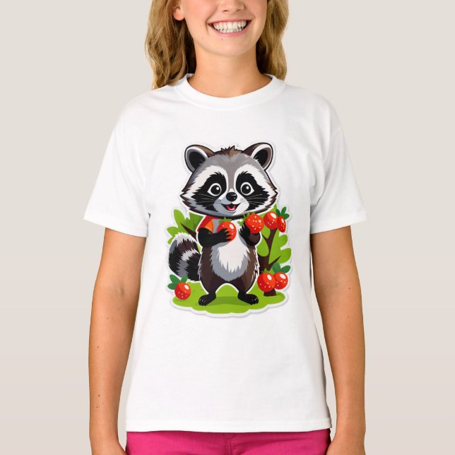 T-shirt Explorateur de la forêt de ratons laveurs (Devant)