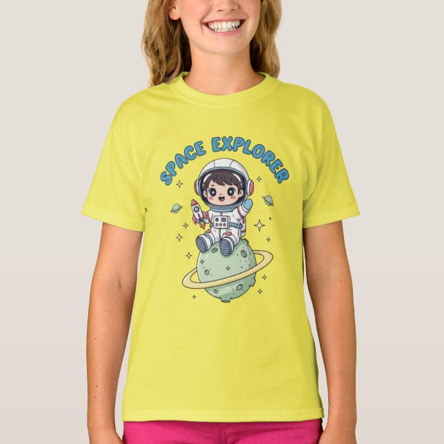 T-shirt Explorateur d'espace Kawaii (Devant)