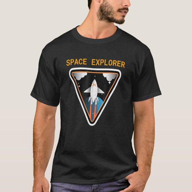 T-shirt Explorateur spatial masculin Astronaute (Devant)