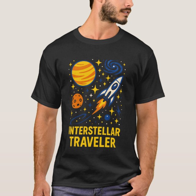 T-shirt Explorateur spatial voyageur interstellaire astr g (Devant)