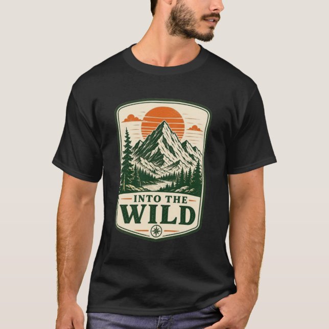 T-Shirt Explorateur Vintage Into The Wild (Devant)