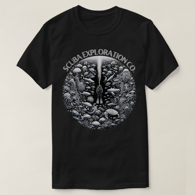 T-shirt Exploration de plongée Dive Ocean Design avec pois (Design devant)