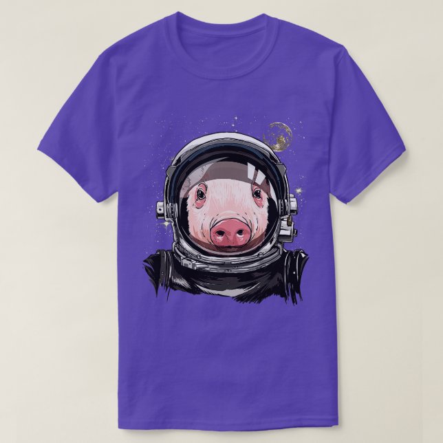 T-shirt Exploration spatiale de l'astronaute de cochon (Design devant)
